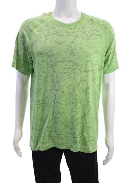 Lululemon Mens Green Crew Neck Short Sleeve Nylon Blend T-Shirt Size L
