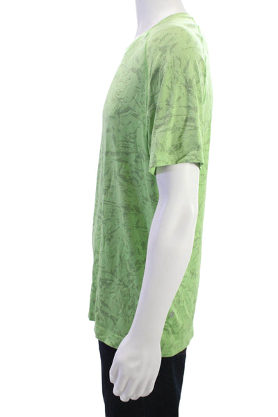 Lululemon Mens Green Crew Neck Short Sleeve Nylon Blend T-Shirt Size L