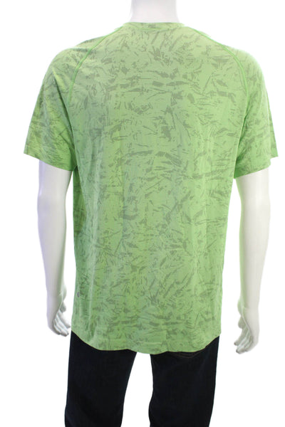 Lululemon Mens Green Crew Neck Short Sleeve Nylon Blend T-Shirt Size L