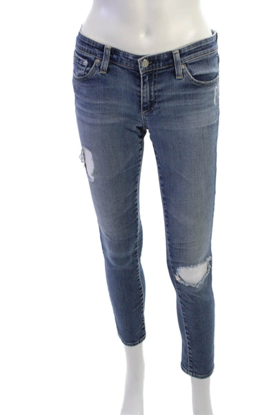 AG Adriano Goldschmied Womens Skinny Ankle Jeans Blue Low Rise Size 27