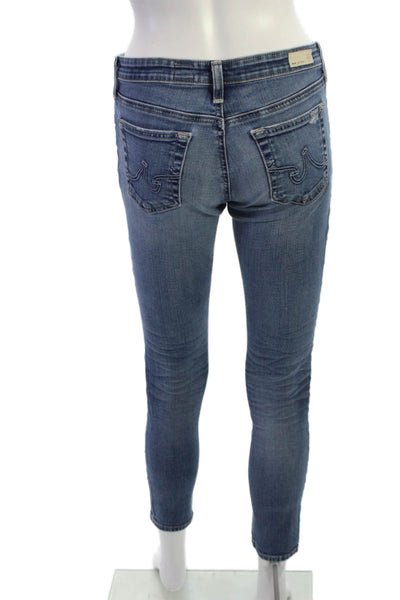 AG Adriano Goldschmied Womens Skinny Ankle Jeans Blue Low Rise Size 27