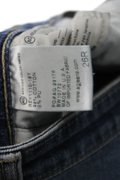 AG Adriano Goldschmied Womens Blue Skinny Ankle Jeans Size 26