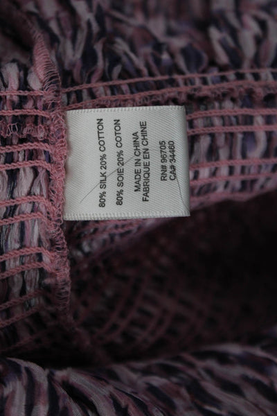 Rebecca Taylor Womens Boho Pink Silk Blend Blouse Long Sleeve Size 2