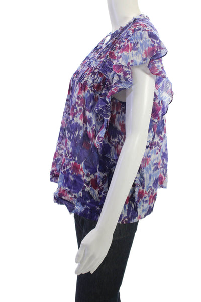 Isabel Marant Etoile Womens Boho Blue Cotton Sleeveless Blouse Size 38