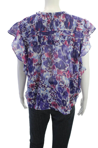 Isabel Marant Etoile Womens Boho Blue Cotton Sleeveless Blouse Size 38