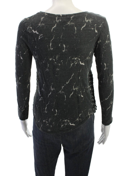 Generation Love Womens Linen Dark Gray Round Neck Long Sleeve Sweater Size S
