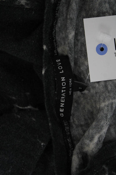 Generation Love Womens Linen Dark Gray Round Neck Long Sleeve Sweater Size S