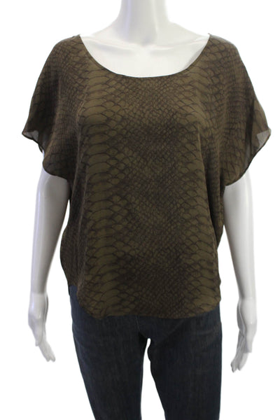 Joie Women Silk Snake Print Sleeveless Blouse Round Neck Size S