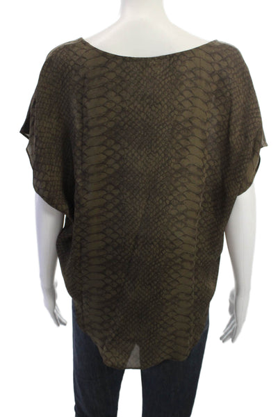 Joie Women Silk Snake Print Sleeveless Blouse Round Neck Size S