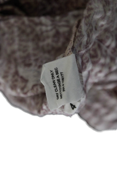 Ulla Johnson Womens Brown Floral Viscose Round Neck 3/4 Sleeve Blouse Size 4