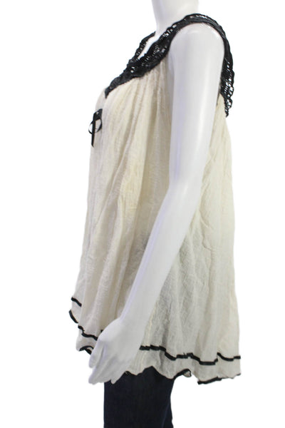 Jens Pirate Booty Womens Sleeveless V Neck Tunic Beige Size L