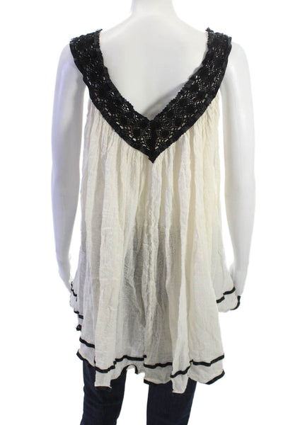 Jens Pirate Booty Womens Sleeveless V Neck Tunic Beige Size L