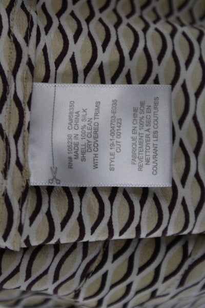 Equipment Femme Women Silk Collared Button Blouse Beige Size L