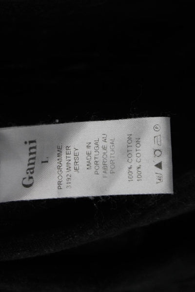 Ganni Women A-Line Shift Dress Dark Gray Silk 3/4 Sleeve Knee Length Size L