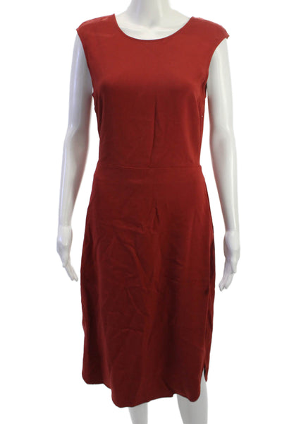 A.L.C. Womens Sheath Dress Red Sleeveless Round Neck Knee Length Zip Size 8