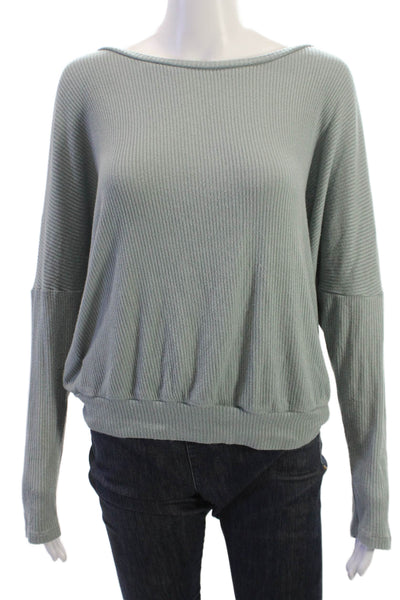 Eberjey Womens Scoop Neck Pajama Sweatshirt Blue Size Small