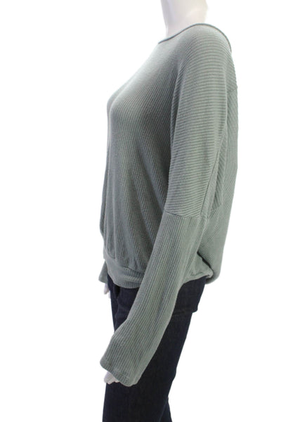 Eberjey Womens Scoop Neck Pajama Sweatshirt Blue Size Small