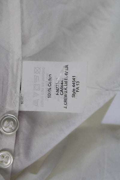 J Crew Women White Cotton Collared Button-Up Long Sleeve Basic Top Size 0