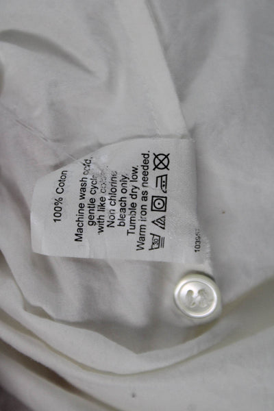 J Crew Women White Cotton Collared Button-Up Long Sleeve Basic Top Size 0