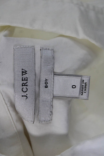 J Crew Women White Cotton Collared Button-Up Long Sleeve Basic Top Size 0