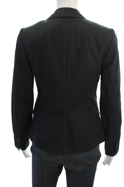 Banana Republic Womens Black Collared Blazer Long Sleeve Cotton Blend Size 0