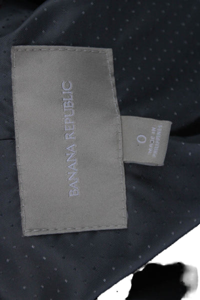 Banana Republic Womens Black Collared Blazer Long Sleeve Cotton Blend Size 0