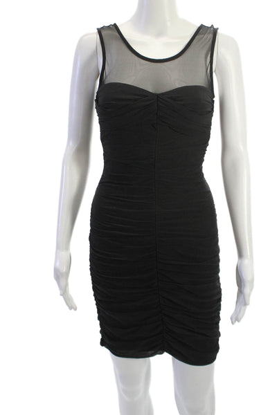 Club Monaco Women Bodycon Sheath Dress Black Silk Size 0
