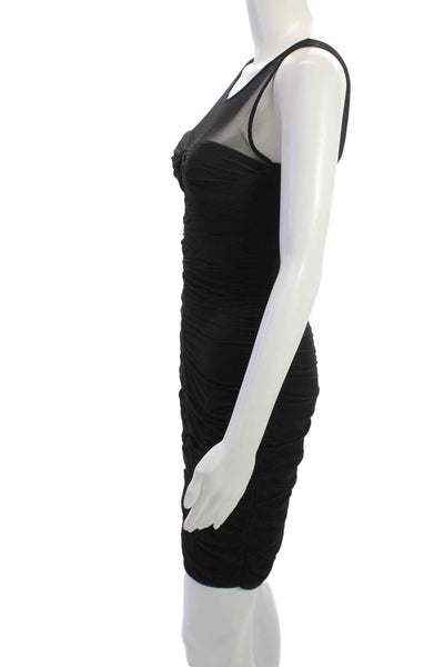 Club Monaco Women Bodycon Sheath Dress Black Silk Size 0