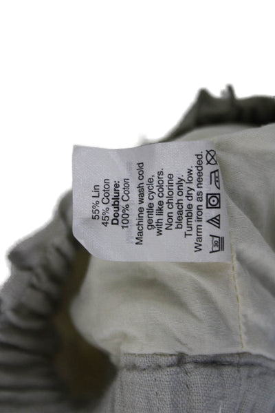 J Crew Womens A-Line Mini Skirt Beige Linen Cotton Size 0