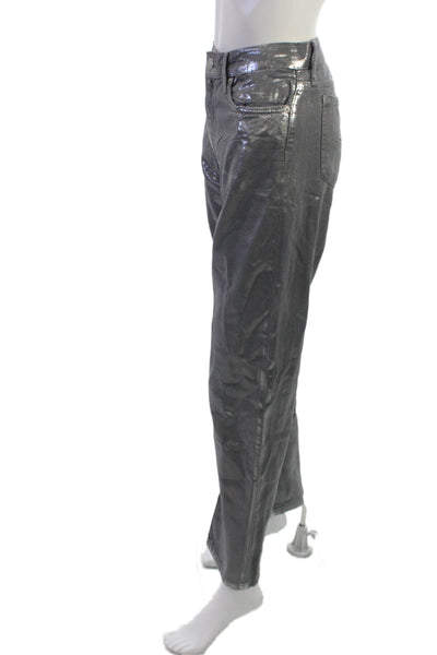 Zara Womens High Rise Dark Gray Cotton Lyocell Pants Size 4