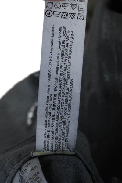 Zara Womens High Rise Dark Gray Cotton Lyocell Pants Size 4