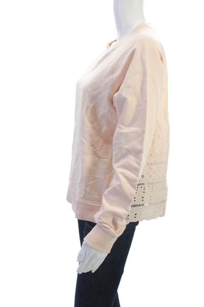 J Crew Womens Pullover Sweatshirt Beige 100% Cotton Long Sleeve Boho Size M