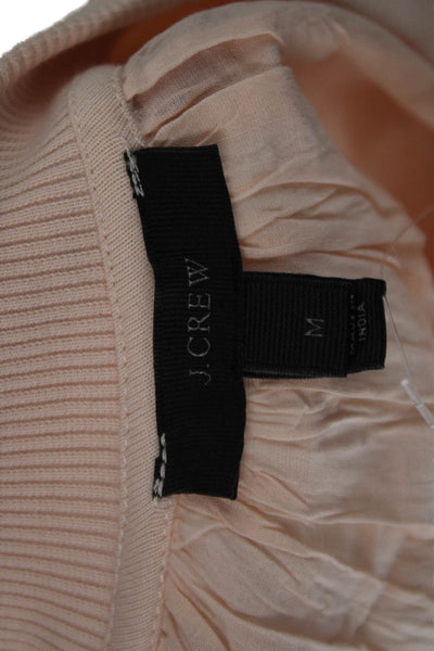 J Crew Womens Pullover Sweatshirt Beige 100% Cotton Long Sleeve Boho Size M