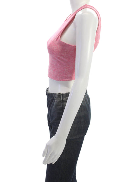 Outdoor Voices Womens Pink Cropped Tank Sleeveless Round Neck Solid Size XS
