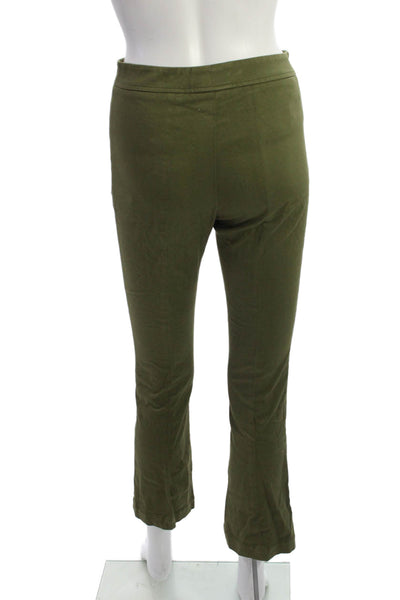 Sharis Place Women Green Cropped Pants 97% Cotton 3% Elastane Size 38