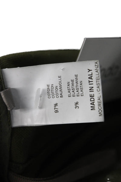 Sharis Place Women Green Cropped Pants 97% Cotton 3% Elastane Size 38