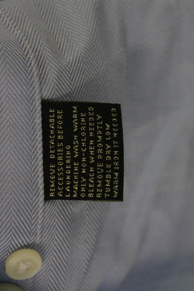 Lauren Ralph Lauren Men's Collared Pocketed Button Down Shirt Blue Size 16.5