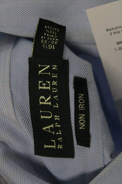 Lauren Ralph Lauren Men's Collared Pocketed Button Down Shirt Blue Size 16.5