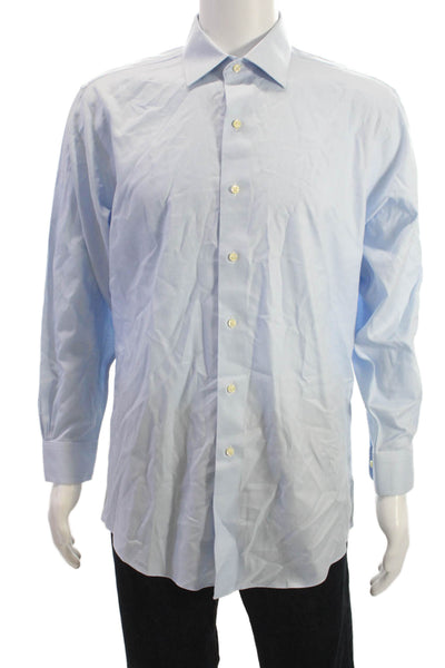 Brooks Brothers Mens Cotton Long Sleeve Button Down Shirt Blue Size 16