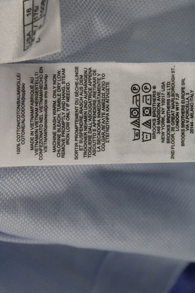 Brooks Brothers Mens Cotton Long Sleeve Button Down Shirt Blue Size 16