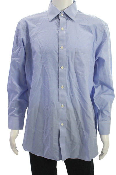 Black Brown 1826 Mens Cotton Gingham Print Button Down Shirt Blue Size 16.5