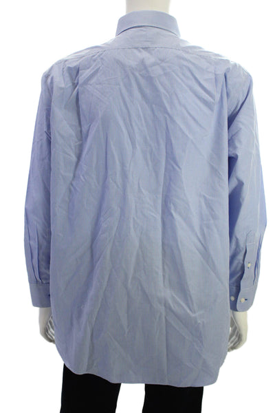 Black Brown 1826 Mens Cotton Gingham Print Button Down Shirt Blue Size 16.5