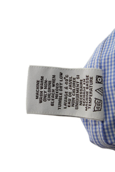 Black Brown 1826 Mens Cotton Gingham Print Button Down Shirt Blue Size 16.5