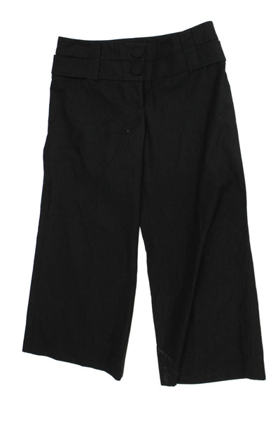 Jak & Rae Women Cropped Dress Pants Black Button 65/35 Poly Rayon Size 0