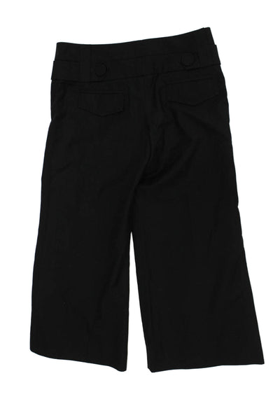 Jak & Rae Women Cropped Dress Pants Black Button 65/35 Poly Rayon Size 0