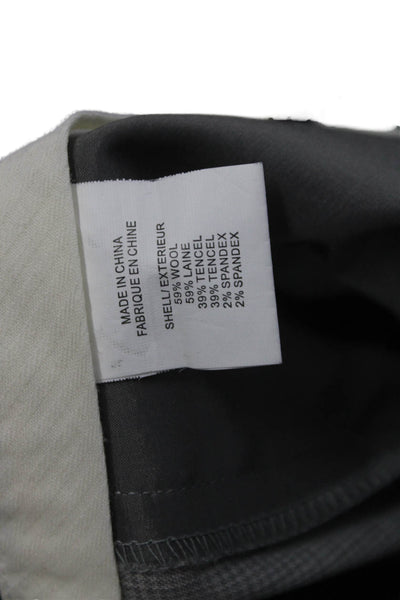 Theory Womens Dress Pants Gray Wool Tencel Button Inseam 30 Size 0