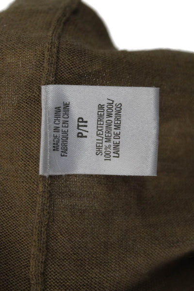 Theory Women Beige Merino V-Neck Pullover Sweater Long Sleeve Size S