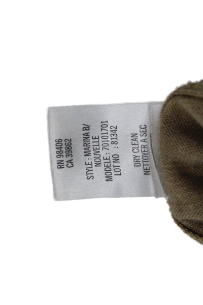 Theory Women Beige Merino V-Neck Pullover Sweater Long Sleeve Size S