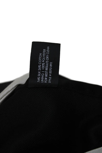 Club Monaco Womens Black Striped Silk Cotton Blazer Long Sleeve Zip Size 2