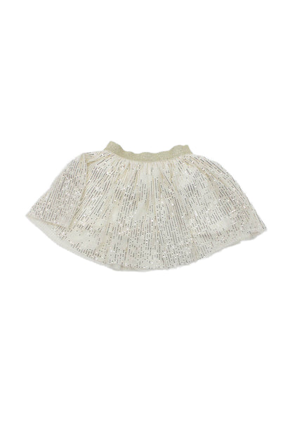 Crewcuts Childrens Girls Ruffled Trim A Line Skirt Set White Gold Size 2-3